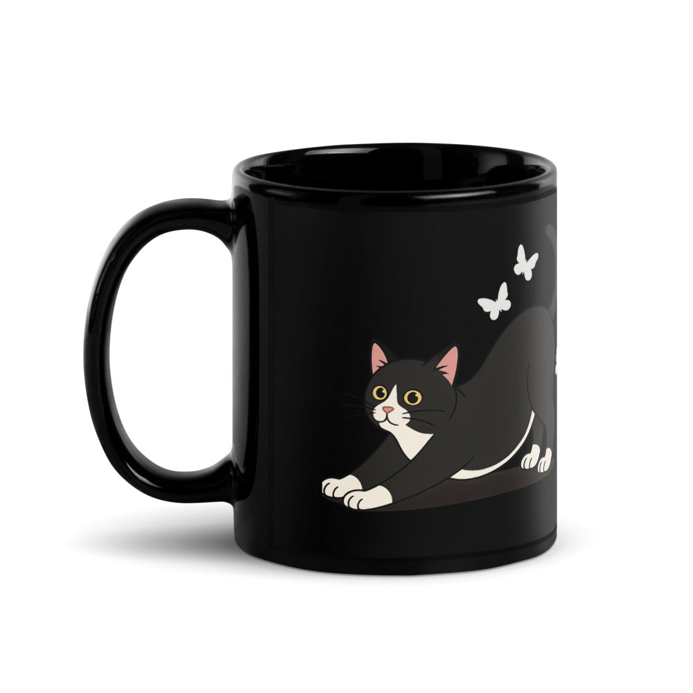 Black Glossy Cat-Cow Mug