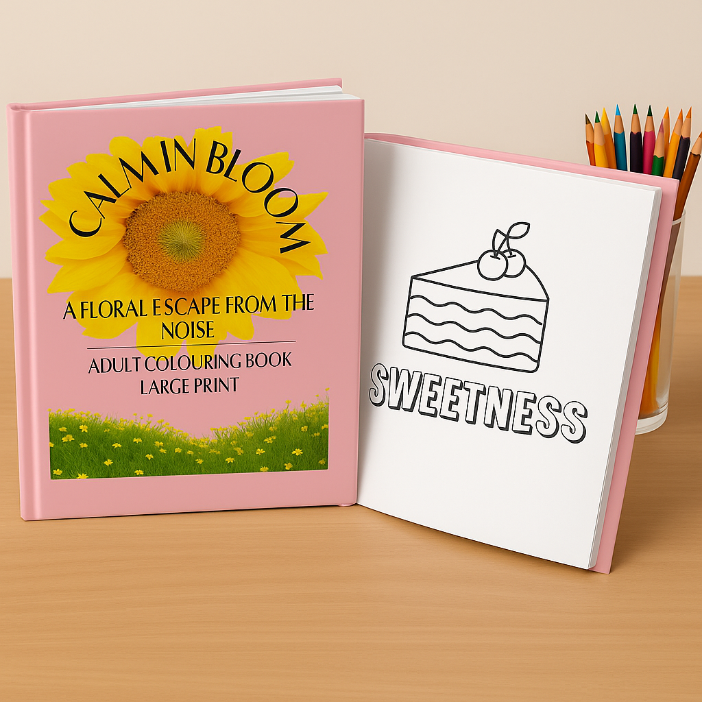 Calm In Bloom Adult Colouring Book (Large Print): A Mindful Escape for Flower Lovers - Paperback
