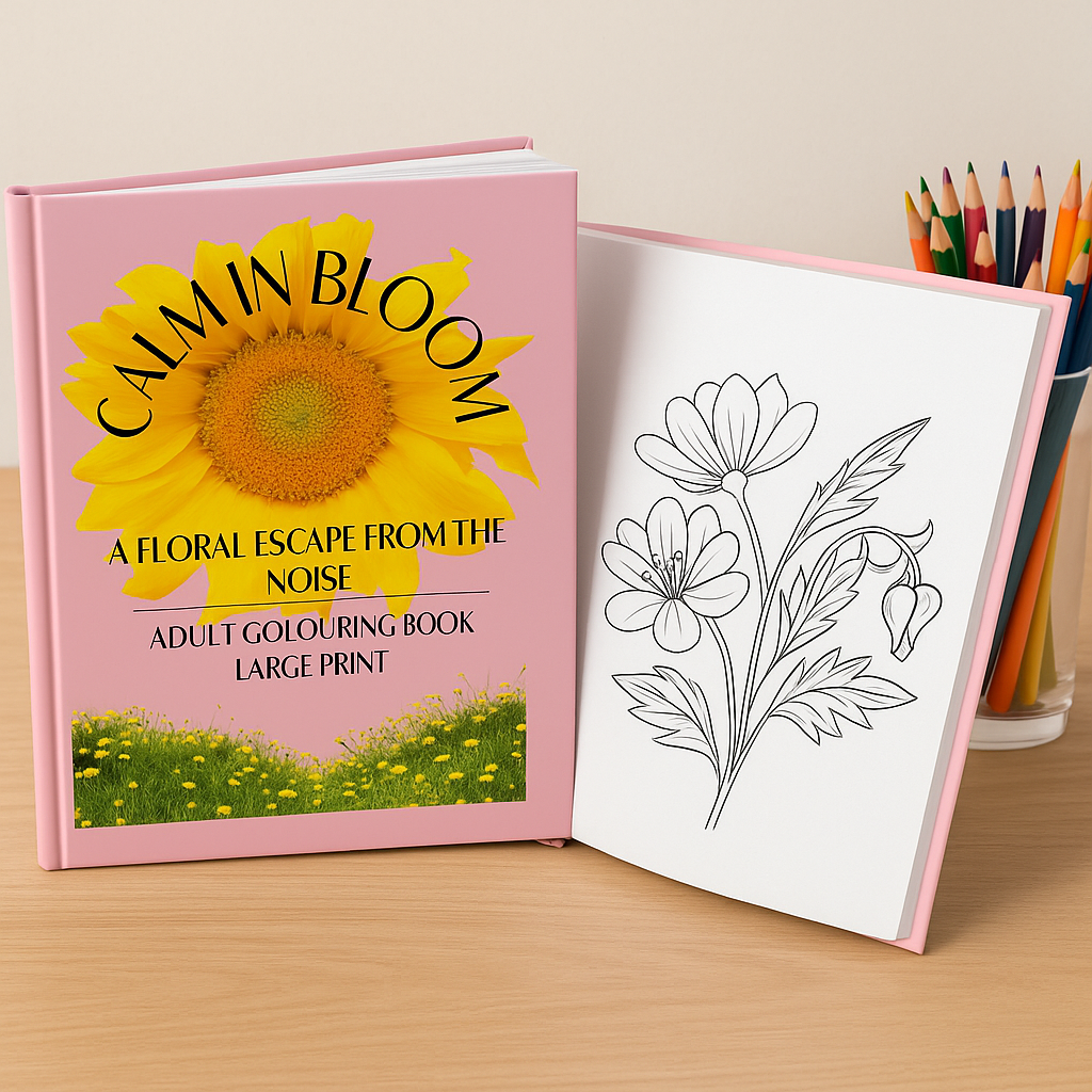 Calm In Bloom Adult Colouring Book (Large Print): A Mindful Escape for Flower Lovers - Paperback